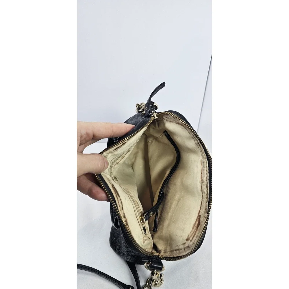 Kate Spade‎ New York Black Pebbled Leather Crossbody Satchel Gold Hardware